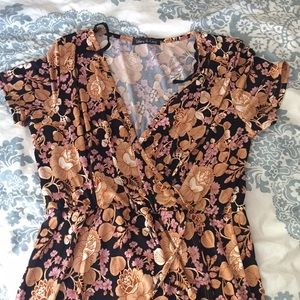 Plus size high low, faux wrap dress